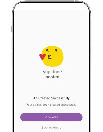 Ad created successfully on Karnival